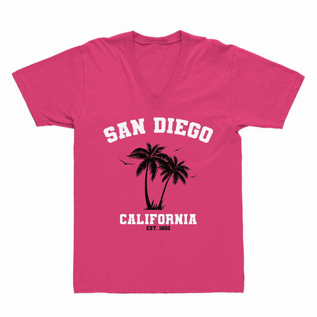 Pink V-Neck San Diego T-Shirt